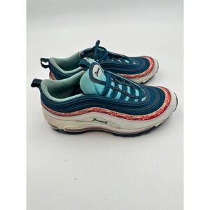 Nike Air Max 97 CQ4818-400 Kids Running Shoes US 7 White‎ Blue Orange Sneakers